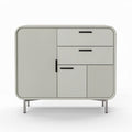 Modern storage cabinet with multiple drawers and doors in light grey 80 x 40 x 80cm